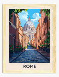 Roman Street View Art Print - Oak