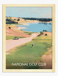 Lakeside Golf Serenity Art Print - Oak