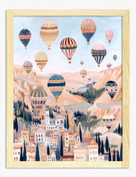 Balloon Festival Over Cappadocia Art Print Oak