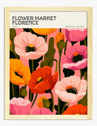 Florence Bloom Market Art Print - Oak