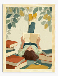 Cozy Reader’s Retreat Art Print - Oak