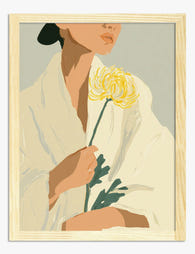 Serene Morning Blooms Art Print - Oak