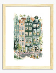Charming Amsterdam Facades Art Print - Oak