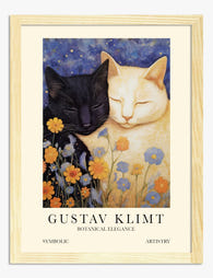 Klimt Botanical Cats Art Print - Oak