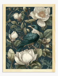Magnolia Bird by Morris Art Print - Oak
