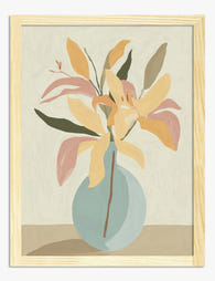 Soft Bloom Still Life Art Print - Oak