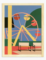 Vibrant Ferris Delight Art Print - Oak