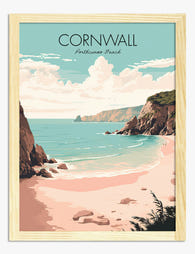 Serene Cornwall Coastline Art Print - Oak