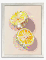 Citrus Disco Delight Art Print - Silver