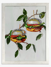 Disco Burger Delight Art Print - Silver