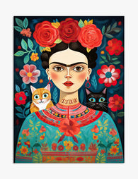 Frida Kahlo Floral Muse Art Print - Unframed