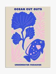 Underwater Cutout Chic Art Print - Unframed