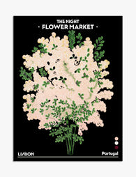 Lisbon Night Blooms Art Print - Unframed