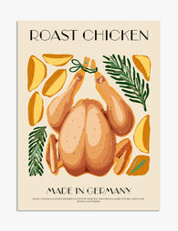 Golden Roast Kitchen Charm Art Print - Unframed