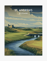 St Andrews Golf Landscape Art Print - Unframed