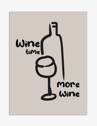 Wine O’Clock Statement Art Print - Unframed