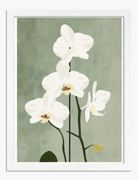 Elegant Orchid Bloom Art Print - White