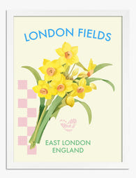 London Fields Daffodils Art Print - White
