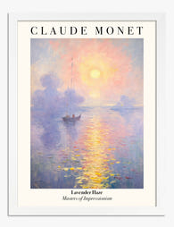 Claude Monet Lavender Haze Art Print - White