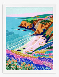 Coastal Wildflower View Art Print - White