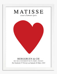 Matisse Heart Love Art Print - White