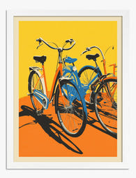 Sunny City Bikes Pop Art Print White