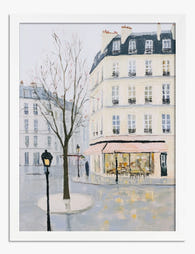Parisian Café Morning Art Print White