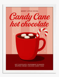 Peppermint Hot Cocoa Vibes Art Print - White