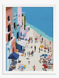 Positano Pastel Escape Art Print - White