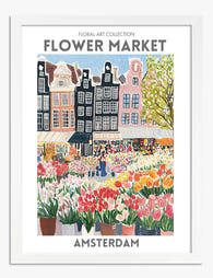 Amsterdam Floral Vibes Art Print - White