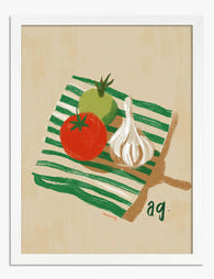 Fresh Market Still Life Art Print - White