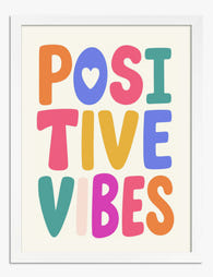 Radiant Positive Vibes Art Print - White