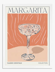 Margarita Glass Chic Art Print - White