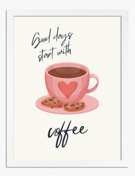 Morning Coffee Ritual Art Print - White