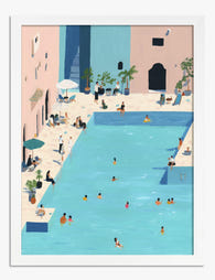 Poolside in Marrakech Art Print - White