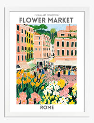 Romes Vibrant Market Art Print - White