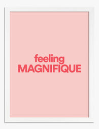 Magnifique Mood Typography Art Print - White