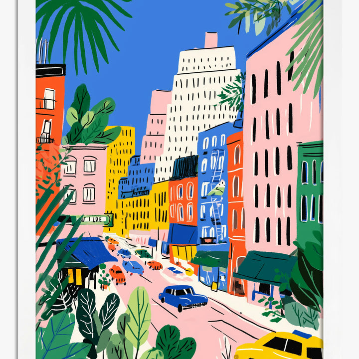 Fantasievolle Stadtansichten Poster