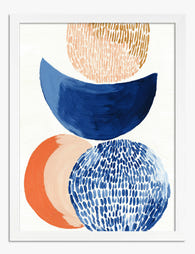 Eclectic Shape Harmony Art Print White