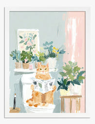 Cat’s Quiet Moment Art Print - White