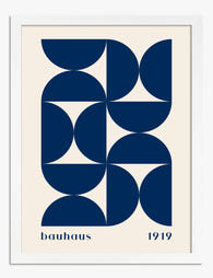Bauhaus Modern Geometry Art Print - White