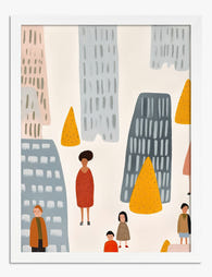 City Moments in Miniature Art Print - White