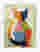Colorblock Cat Silhouette Art Print - White