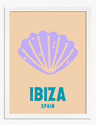 Ibiza Shell Graphic Poster Art Print - White