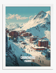 Courchevel Alpine Escape Art Print White