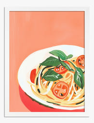 Fresh Tomato Basil Delight Art Print - White