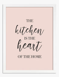Heart of the Home Quote Art Print - White