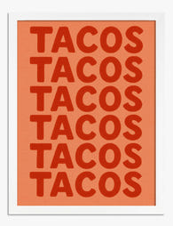 Bold Taco Typography Art Print - White