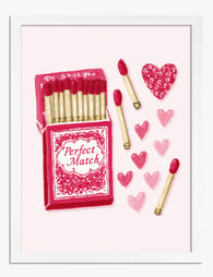 Perfect Match Love Box Art Print White