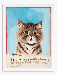 Louis Wains Playful Kitten Art Print White